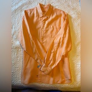 PMS116 - Tommy Bahama, Men's, classic fit, linen, salmon colored, 2X.